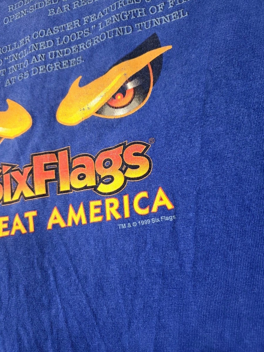 VTG Raging Bull Roller Coaster T-shirt Six Flags Great America
