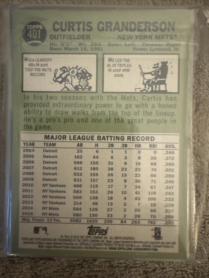 Topps Heritage 2016 (1-425) - Juego de equipo de los METS de Nueva York Foto 2 de 2