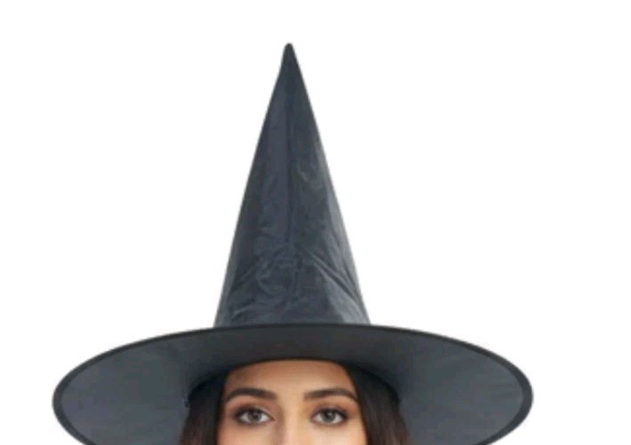 Sombrero de Bruja Negro Gorra de Mago Puntiagudo Halloween Cosplay Disfraz...