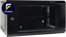 6U Wall Mount Server Cabinet IT Network Rack Enclosure Lockable Glass Door Black