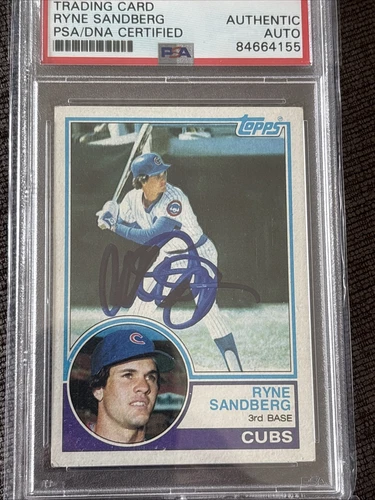 Ryne Sandberg Signed 1983 Topps #83 Rookie Card Rc Cubs PSA Auto