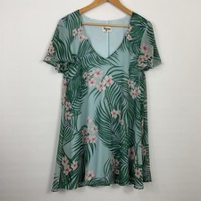 Show Me Your Mumu Kylie Palm Tree Floral Print Mini Dress Womens Size Medium