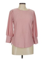 Ava James Women Pink 3/4 Sleeve Blouse M
