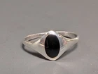 Vintage 925 Sterling Silver Black Onyx Signet Ring Size 7