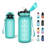 Trinkflasche 500Ml Auslaufsicher Mit Zeitmarkierung Japoria, Sportflasche,