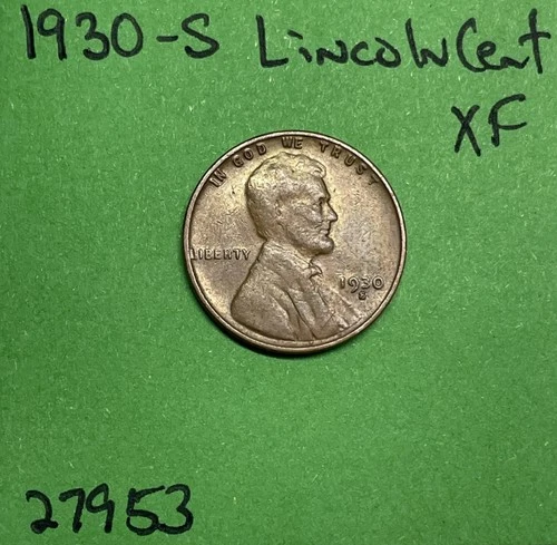 1930-S Lincoln Wheat Cent / Penny 1c Xf Extra Fine Penny EF See Pictures