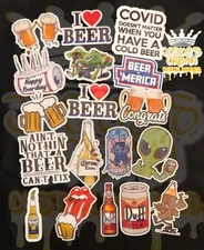 18pcs Stickers: Beer Glossy Stickers