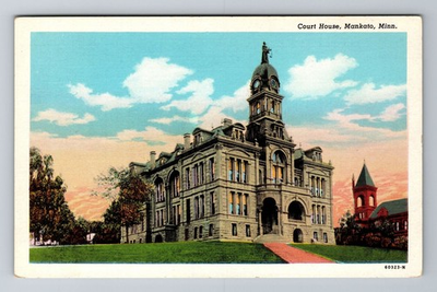 #ad Mankato MN Minnesota Court House Antique Vintage Souvenir Postcard $7.99