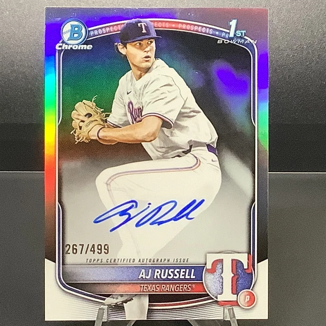 AJ RUSSELL /499 ON CARD REFRACTOR AUTO 2026 Bowman 1st Chrome #CPA-AR Rangers