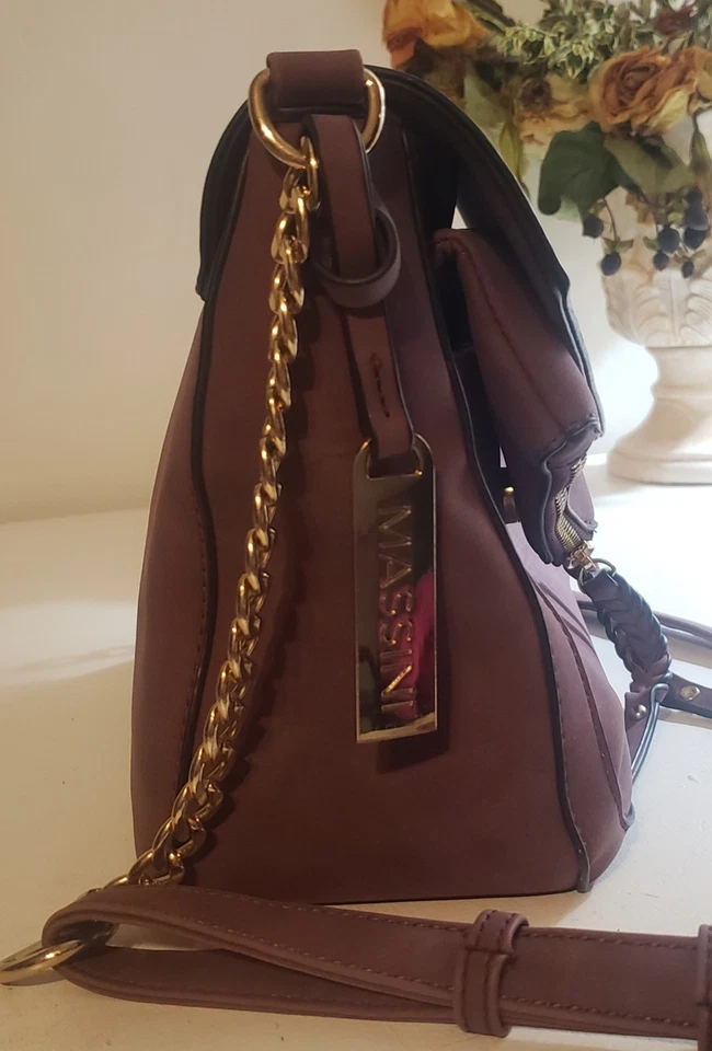 Bolso de mano/bross con correa Ciruela Massini Foto 2 de 4