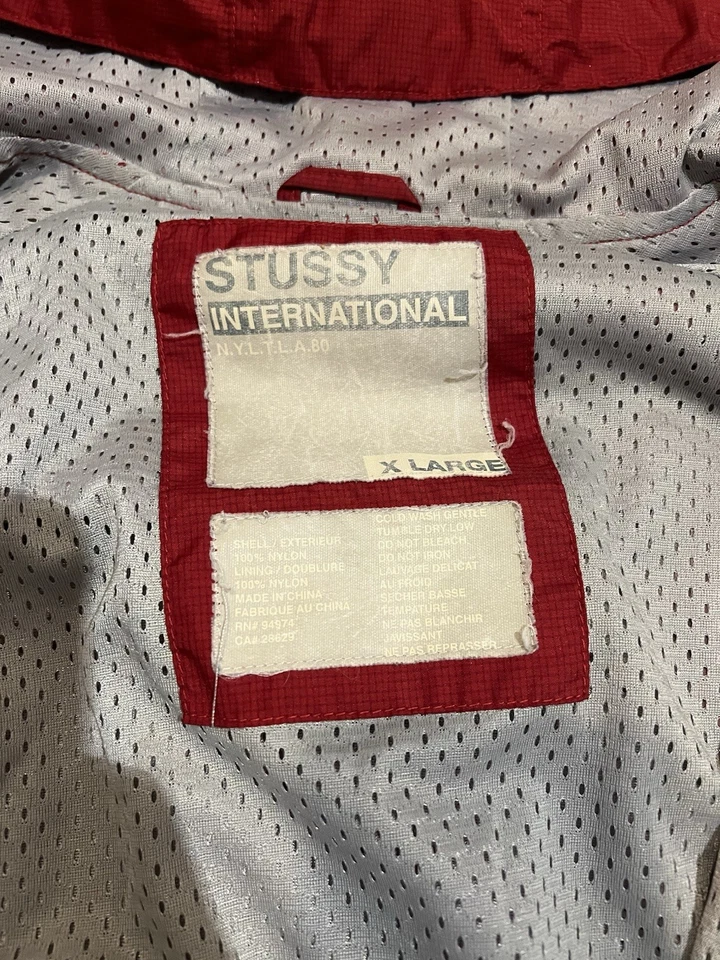 Stussy Vintage 90s Windbreaker RED Light Jacket Size Large Men - Read Desc - Image 4 of 4