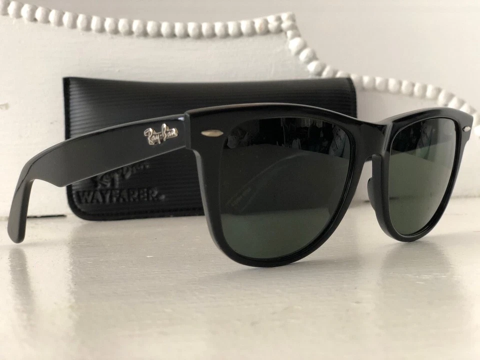 EXC VTG*L1724*80s BLACK WAYFARER II UNISEX B&L RAY-BAN USA SUNGLASSES & CASE, photo 1 of 5
