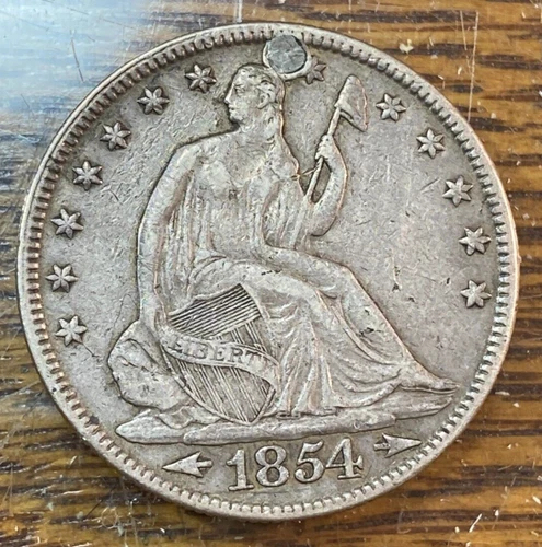 1854 Seated Liberty Half Dollar Original XF Details Plugged @ Half of Bid CHRC