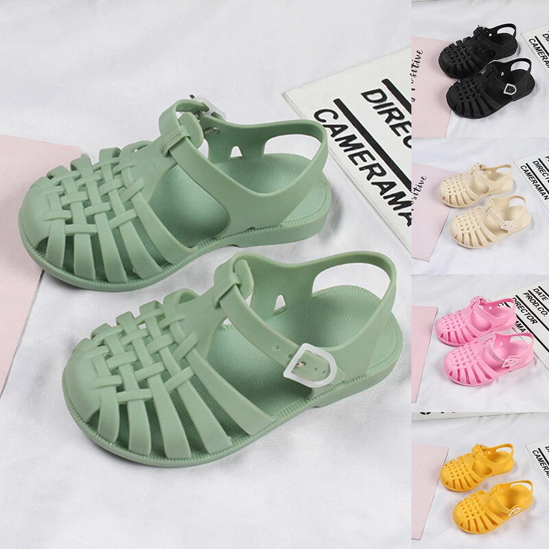 KIDS GIRLS TODDLERS FLAT SUMMER BEACH POOL JELLY SHOES SANDALS