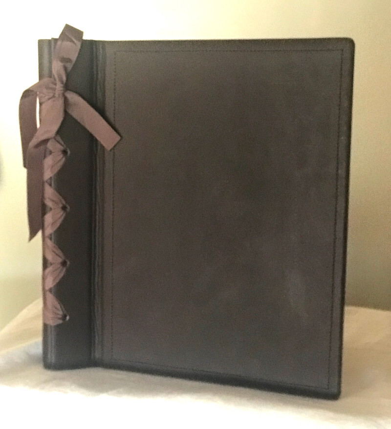 Large 12×11 Genuine Leather Family Photo Scrapbook Album OUAF Once Upon