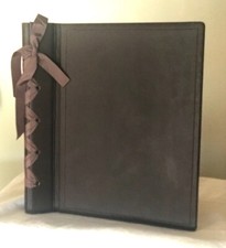 Large 12x11 Genuine Leather Family Photo Scrapbook Album OUAF Once Upon a Family