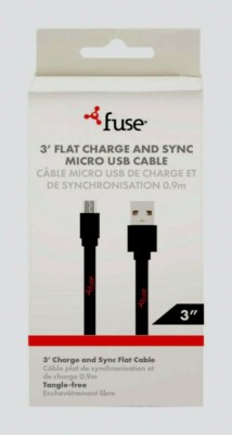FoneGear 06359 FUSE MICRO USB CABLE for Data Sync and Charger 3 Foot Long