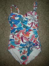 Profile by Gottex Bohemian Gypsy Floral 1 PC Underwire Swimsuit Sz 12 D Cup NWT