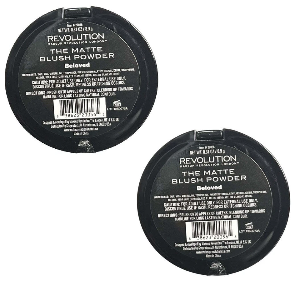 Pack of 2 Makeup Revolution Beauty The Matte Blush, Beloved - Image 3 of 4