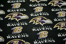 Baltimore Ravens Fabric Cotton Material Crafts Masks 1/4 yard 9" x 57" 