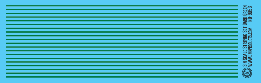 HO Scale - Scale Striping Set 3in Dark Green