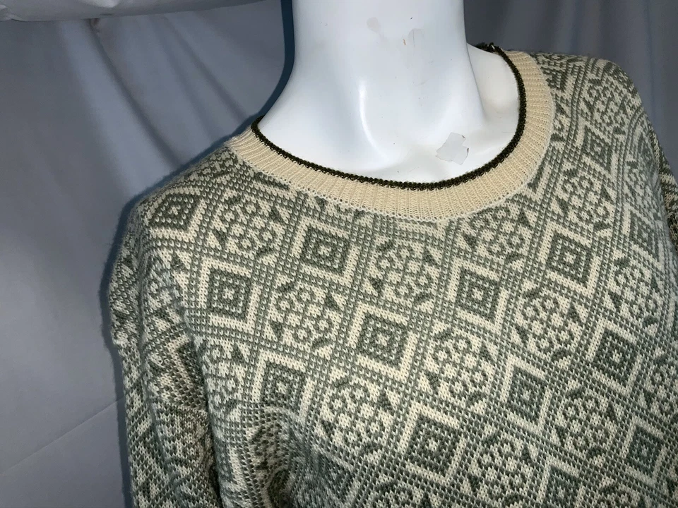 Suéter Royal Robbins M Hombres Beige Verde 100% Lana Cuello Redondo Usado en Excelente Condición YGI L9-694 Foto 3 de 4