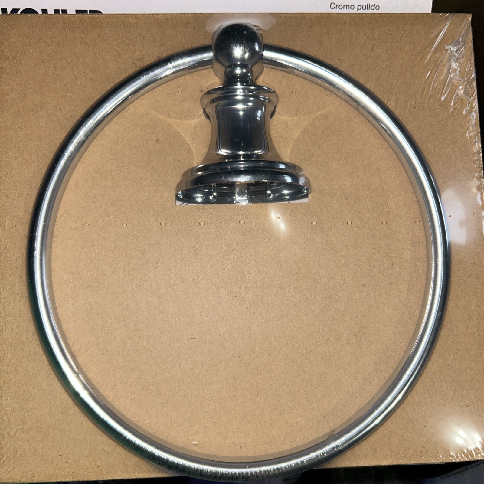 (1) Kohler Capilano Towel Ring POLISHED CHROME R26684CP (sw) for