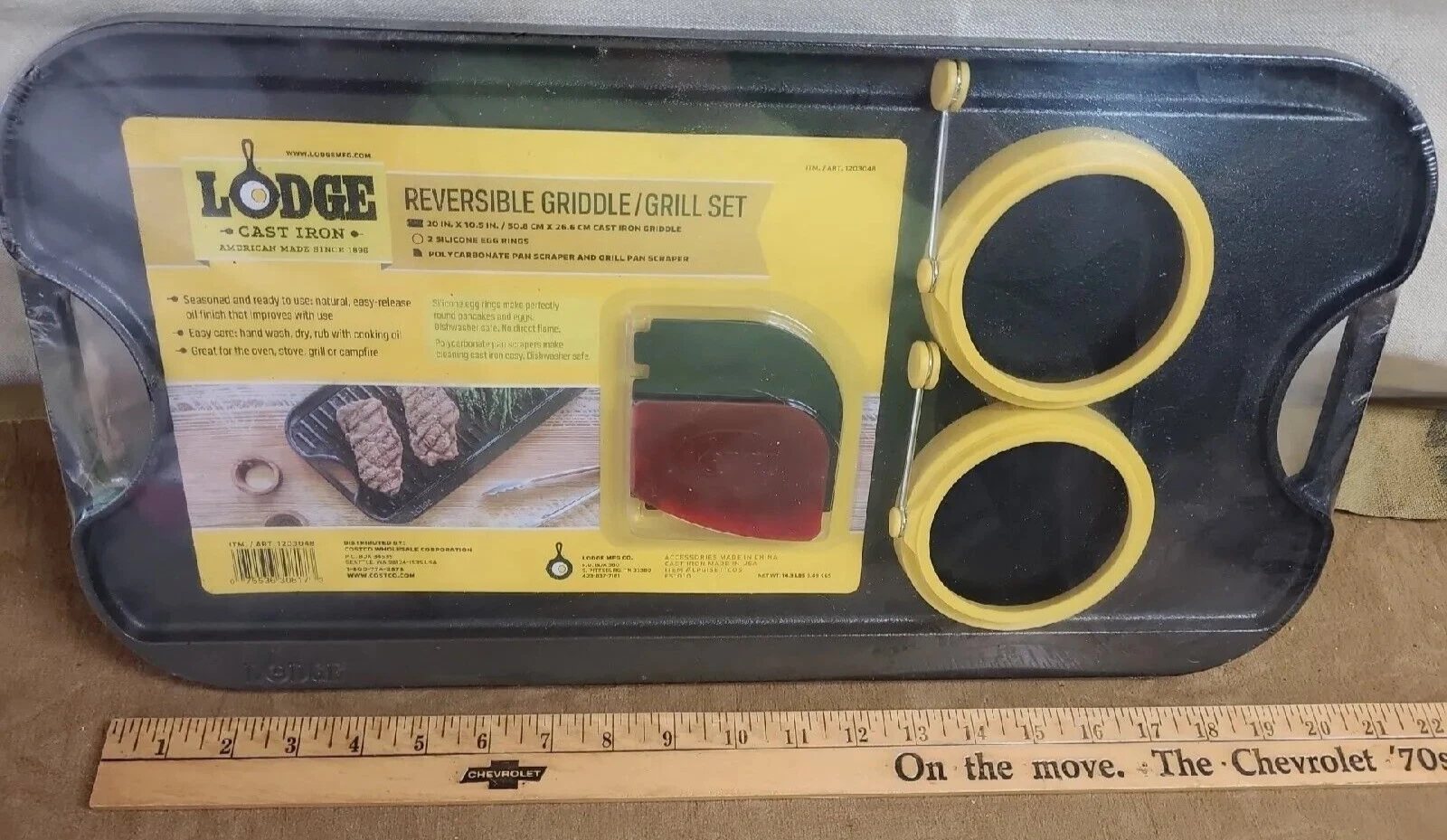 Lodge Cast Iron Reversible Grill/Griddle 20-inch x 10.5 Inch Camping New Unused