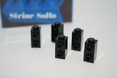 Lego (c) 5x Konverter - 1x1x2 - schwarz - 32952 - Ritterburg, Castle