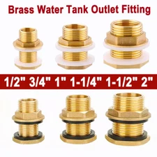 1/2" 3/4" - 2" BSP Brass Water Tank Outlet Fitting Flanged Connector Male/Female