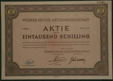 Wiener Messe-Aktiengesellschaft 1958 1000 ATS nicht entwertet