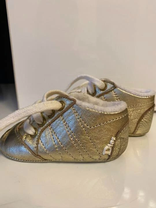 Dior Baby Dior Gold Baby Boots Booties 10.5cm G1