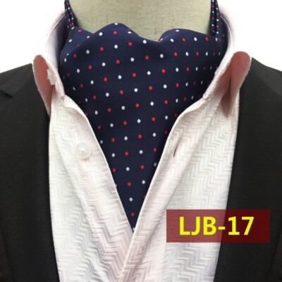 Cravate Ascot à Pois Jacquard - Polyester, Style Auto, Taille Standard, Neuf Avec Étiquettes