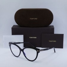 TOM FORD FT5763-B 001 Shiny Black 56mm Eyeglasses New Authentic
