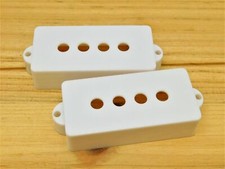 White Bridge  Neck Pickup Covers for Fender P Bass