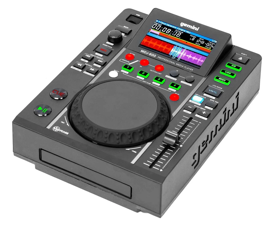 Gemini MDJ-600 Single Tabletop USB/CD Media Player DJ MIDI Controller w/4.3" LCD - Image 3 of 4