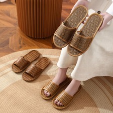 Men's Spring and Summer Leisure Fashion Rattan Woven Bamboo Household Slippers