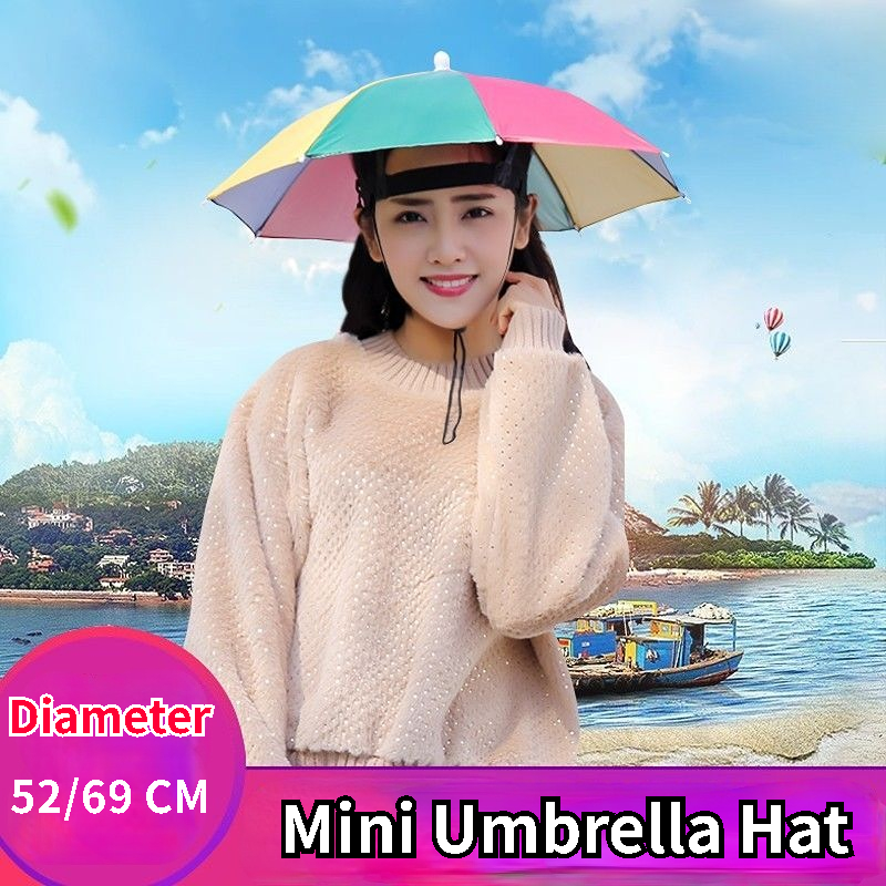 Portatile Pioggia Cappello Ombrello Piegabile S Pesca Parasole