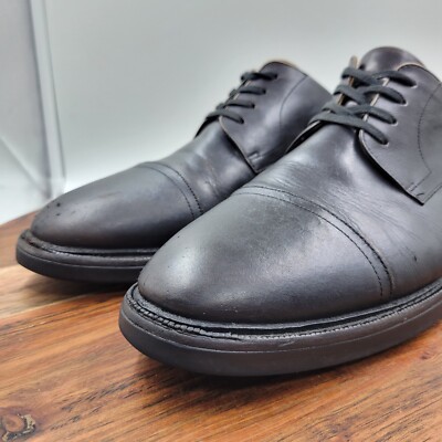 Polo Ralph Lauren Asher Oxford Shoes Men's 11.5D Black Leather Cap