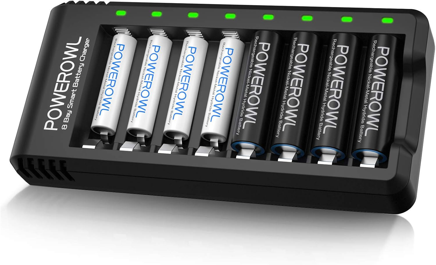 POWEROWL Rechargeable AA and AAA Batteries with Fast Charger, High Capacity NiMH-image