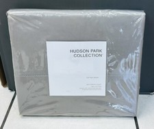 Hudson Park Collection FULL Flat Sheet 100 Cotton 600 ThreadCount GRAY New