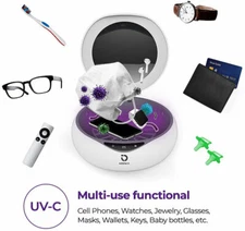 Electronic Rotating UV Sanitizer Cleaner Bacteria Virus Wireless Phone Charger