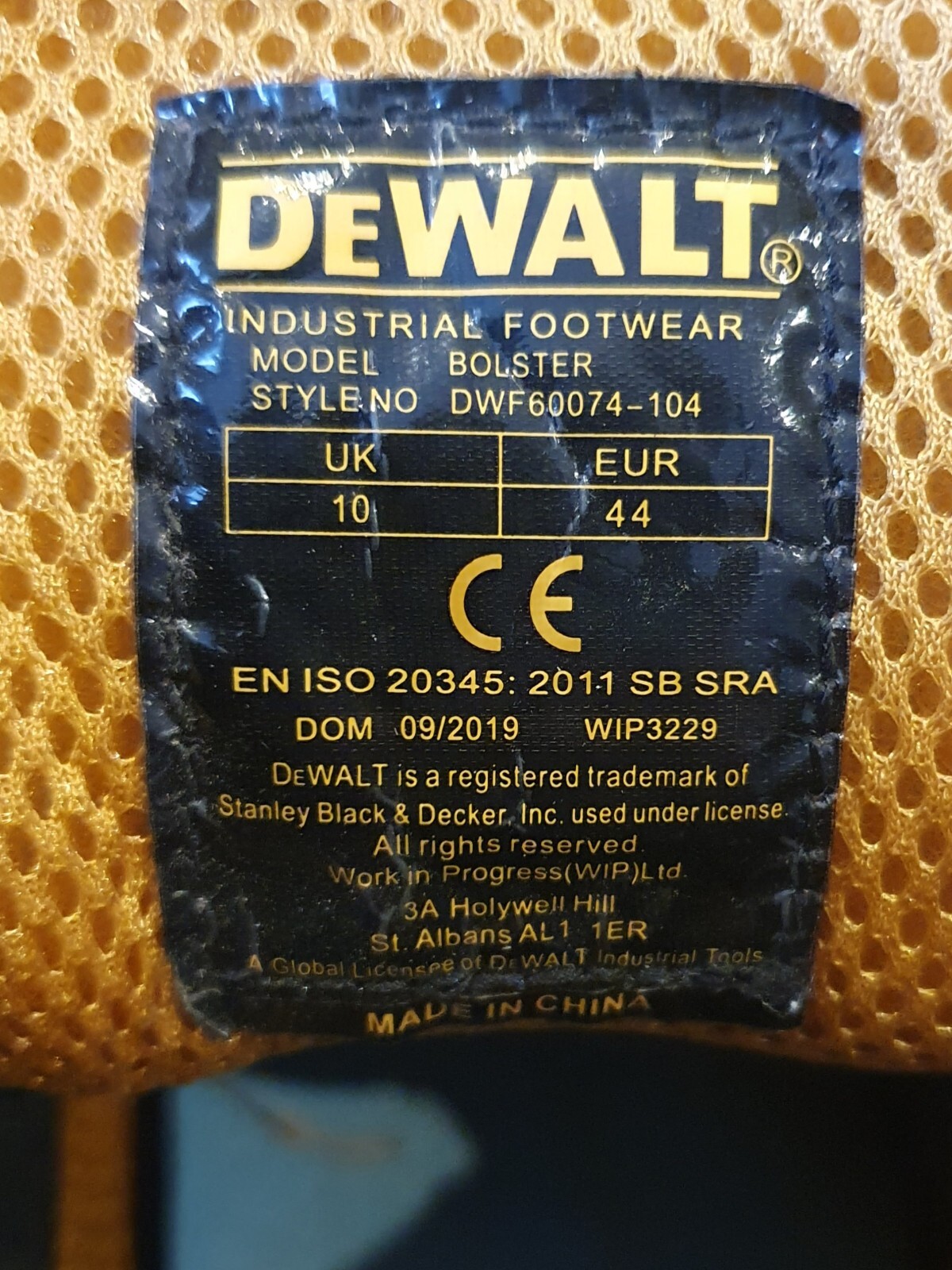 Mens DeWalt Bolster Safety Boots Brown Leather Size 10 eBay