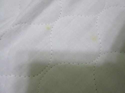 White Pre Quilted Fabric Piece, 21" by 43", Note: a Few Light Spots are on This - Picture 8 of 9