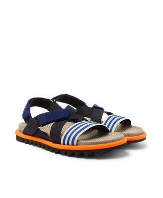 Dries Van Noten Webbing Sandals in Navy 