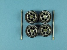 1/64 Wheel and Tire Set Real Rider Volk Racing TE37 6-Spoke Chrome Pirelli