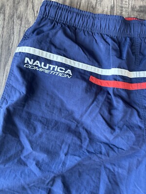 Men's L Large Nautica Competition Board Surf Swim Shorts Blue