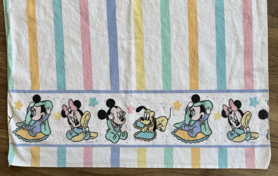 Винтажное пастельное одеяло Disney Baby для приема Dundee Mickey Minnie 90-е Y2K - Изображение 2 из 4