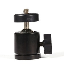 New 360  Mini Ball Head Bracket Mount For 1/4" Camera Tripod  3/8" Flash