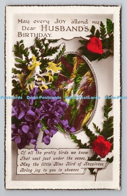 R802535 May Every Joy Attend My Dear Husband Geburtstag Wasserfall Blumen RP